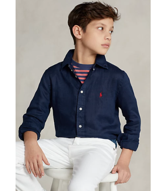 Ralph Lauren Overhemd linnen newport navy