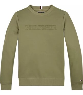 Tommy Hilfiger DEBOSSED MONOTYPE SWEATER FADED OLIVE