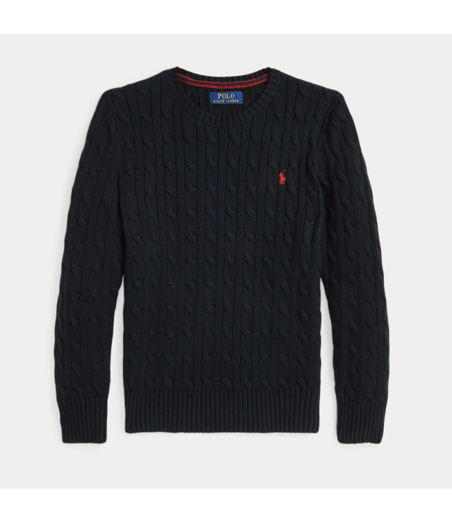 Ralph Lauren LS CABLE CN SWEATER polo black