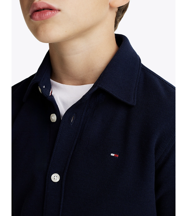 Tommy Hilfiger MICRO WAFFLE REG SHIRT NAVY