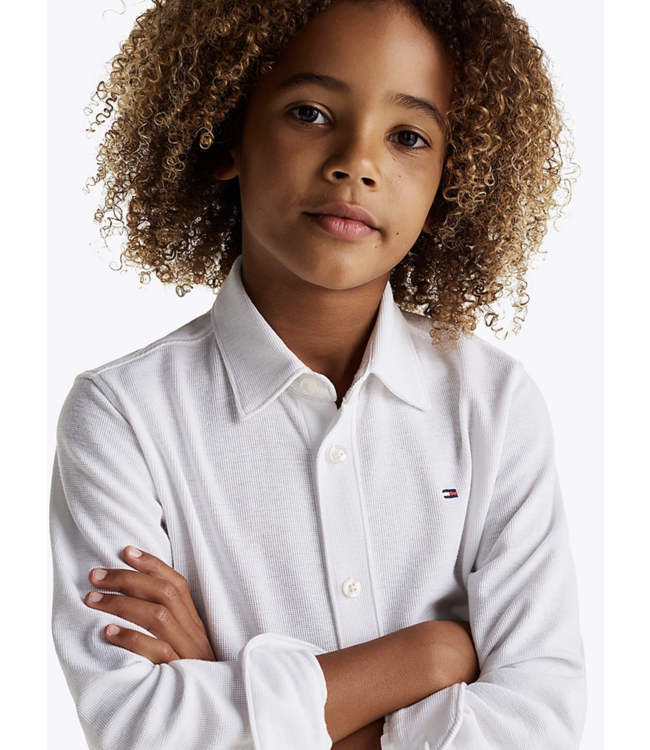 Tommy Hilfiger MICRO WAFFLE REG SHIRT WHITE