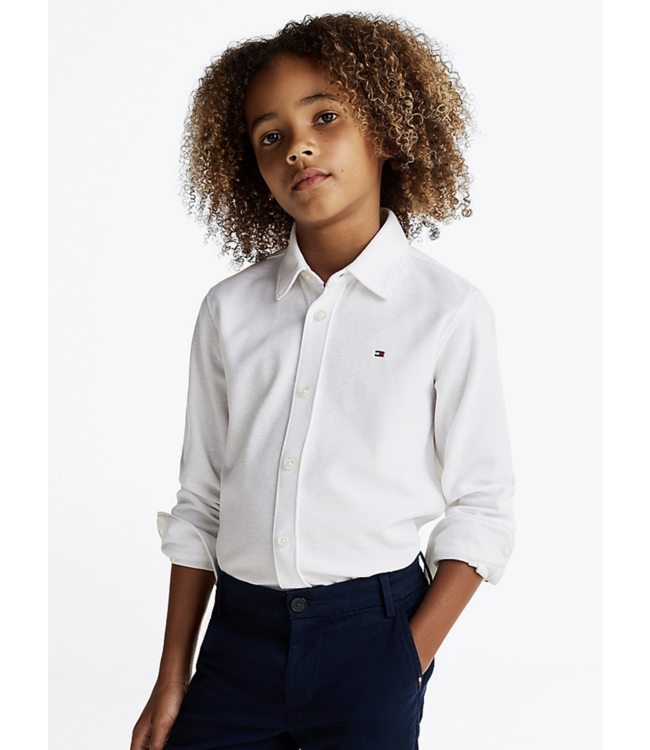 Tommy Hilfiger MICRO WAFFLE REG SHIRT WHITE