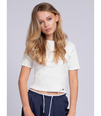 Nik & Nik Sylvia Rib Top Off White