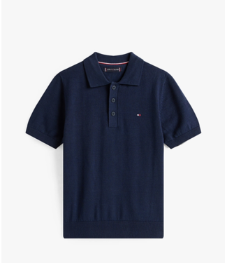 Tommy Hilfiger COTTON POLO SWEATER NAVY