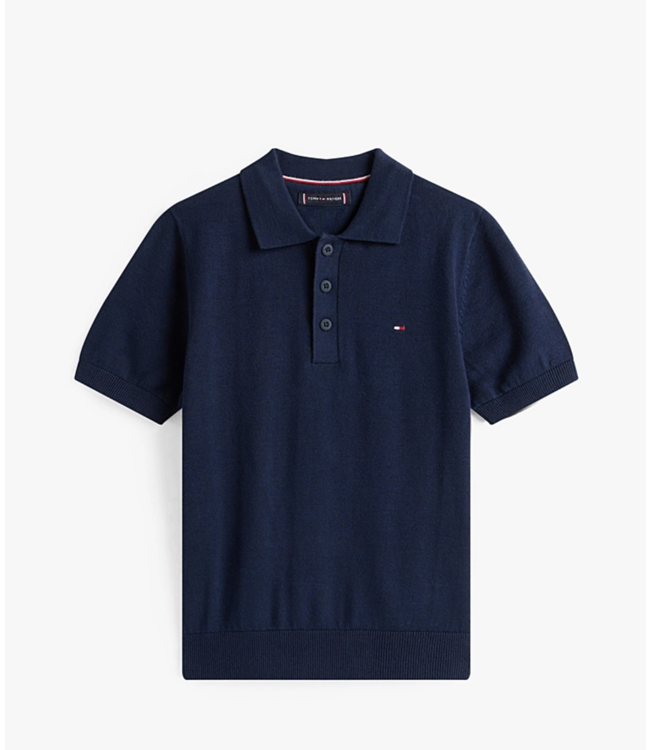 Tommy Hilfiger COTTON POLO SWEATER NAVY