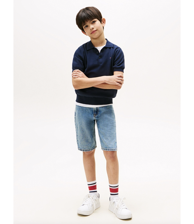 Tommy Hilfiger COTTON POLO SWEATER NAVY