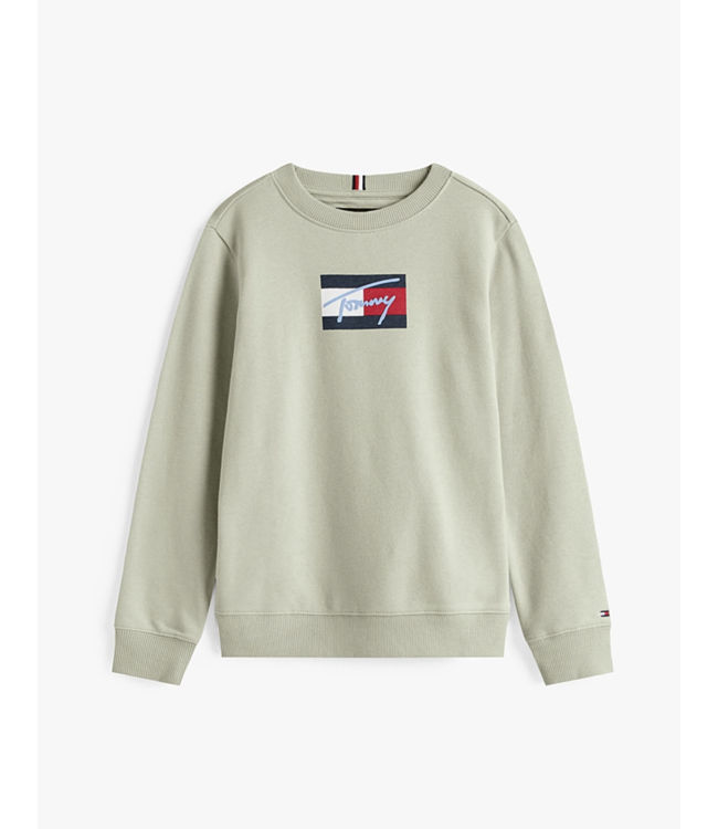 Tommy Hilfiger TOMMY SCRIPT FLAG SWEATER MISTY SAGE