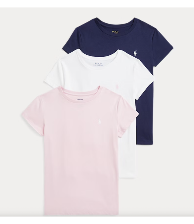 Ralph Lauren GIRLS GIFT BOX SET TEE WHITE PINK NAVY