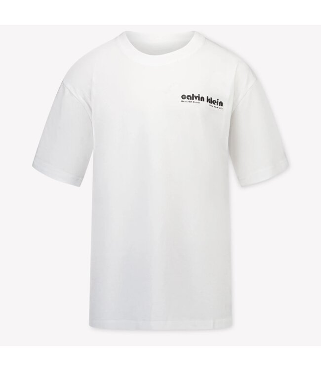 Calvin Klein GEO T-SHIRT CK BACKPRINT REL BRIGHT WHITE