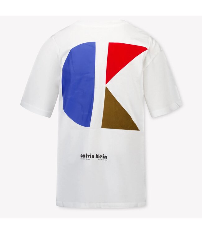 Calvin Klein GEO T-SHIRT CK BACKPRINT REL BRIGHT WHITE