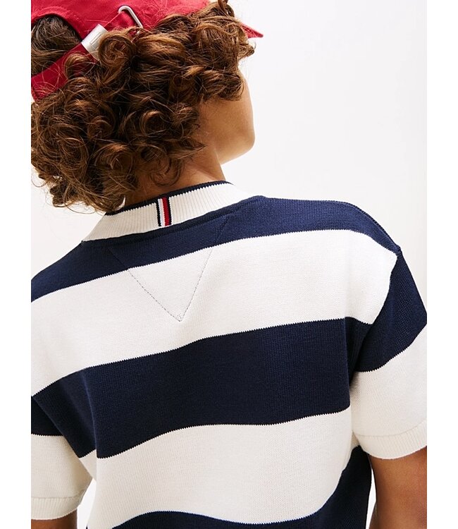 Tommy Hilfiger RUGBY STRIPE SWEATER WHITE/NAVY