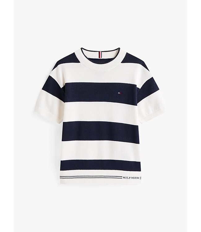 Tommy Hilfiger RUGBY STRIPE SWEATER WHITE/NAVY