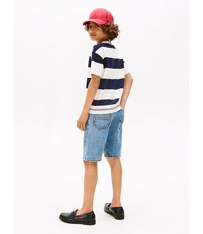 Tommy Hilfiger RUGBY STRIPE SWEATER WHITE/NAVY