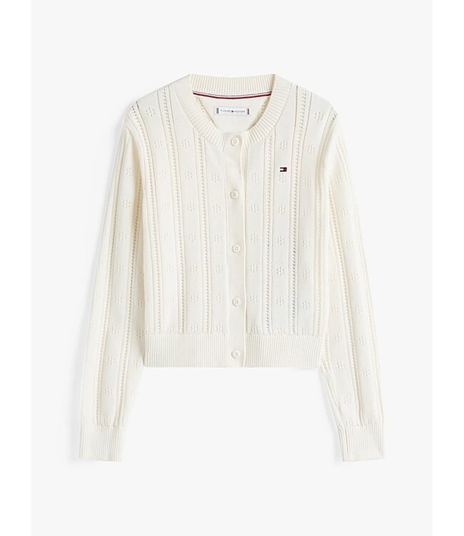 Tommy Hilfiger POINTELLE CARDIGAN LS IVORY