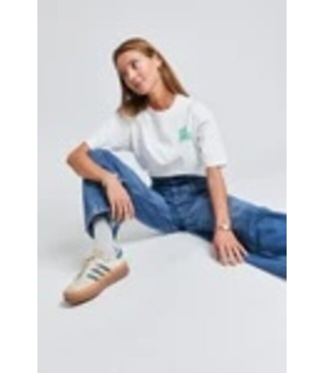 INDEE EMBROIDED LOGO T SHIRT OFF WHITE