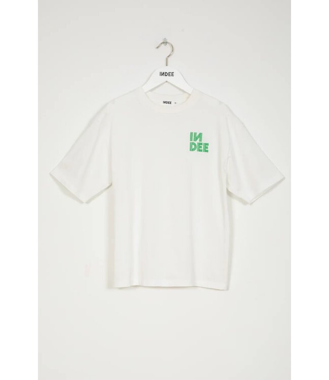 INDEE EMBROIDED LOGO T SHIRT OFF WHITE