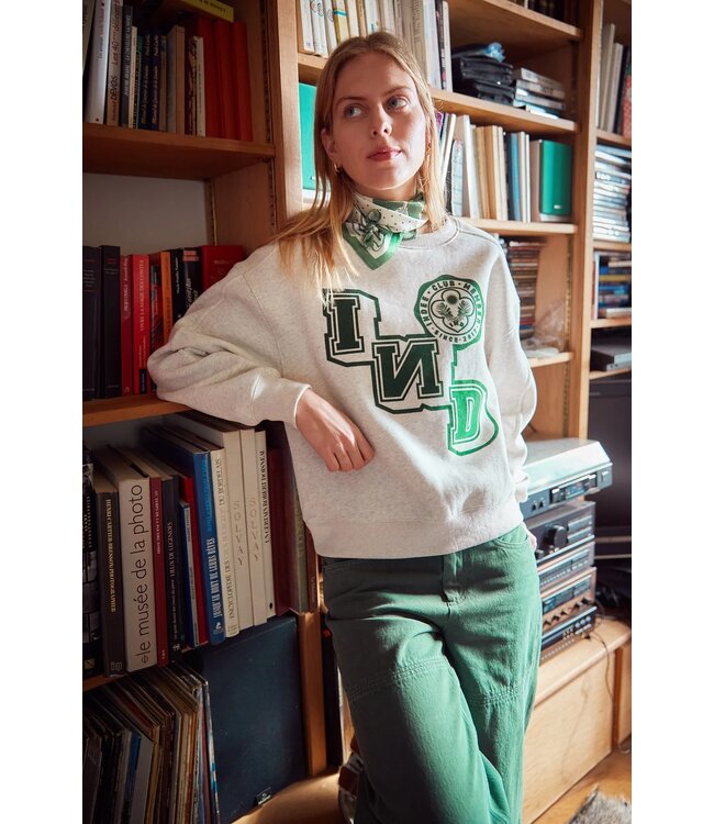 INDEE ROUND NECK COLLEGE SWEATER OFF WHITE