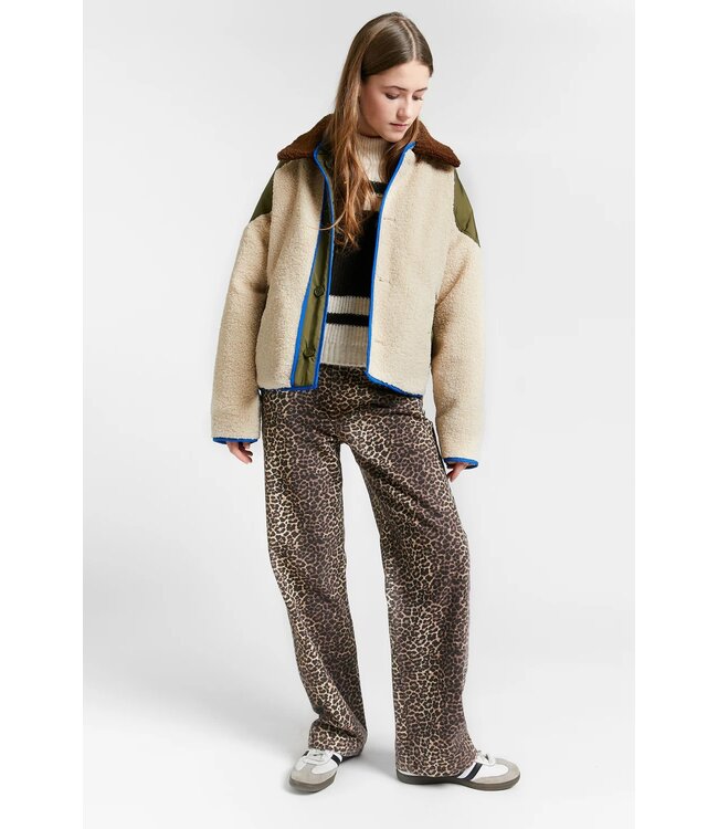 INDEE LOW WAIST 5 POCKET JEANS TROUSERS LEOPARD