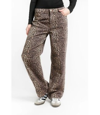 INDEE LOW WAIST 5 POCKET JEANS TROUSERS LEOPARD