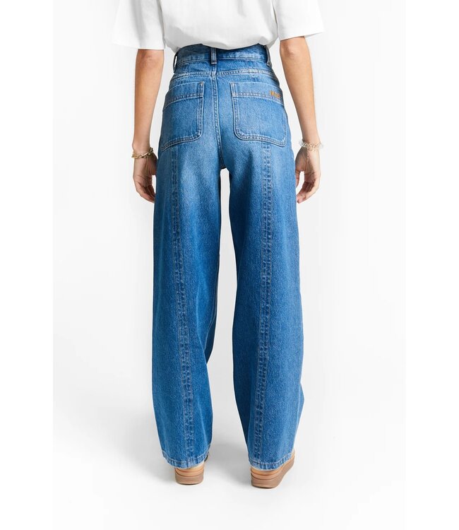 INDEE WIDE LEG HIGH WAISTED JEANS TROUSERS DENIM