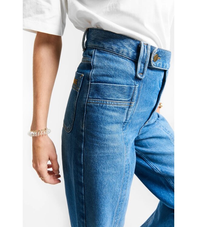 INDEE WIDE LEG HIGH WAISTED JEANS TROUSERS DENIM