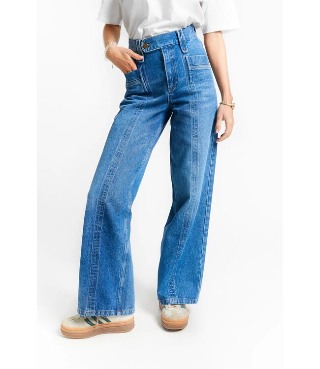 INDEE WIDE LEG HIGH WAISTED JEANS TROUSERS DENIM