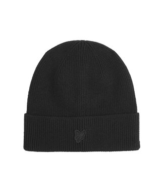 Lyle & Scott Tonal Eagle Beanie Z865 Jet Black