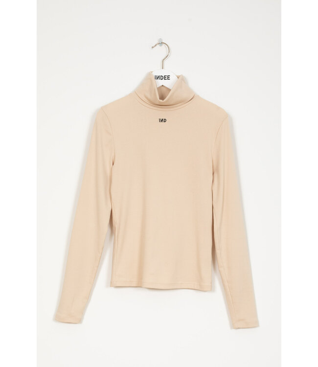 INDEE EMBROIDED LOGO LS TURLENECK TS OFF WHITE