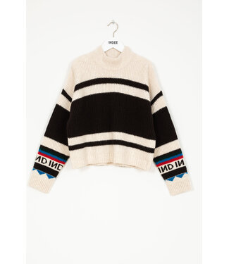 INDEE CN IND PULLOVER WITH CONTRASTED STRIPES OFF WHITE