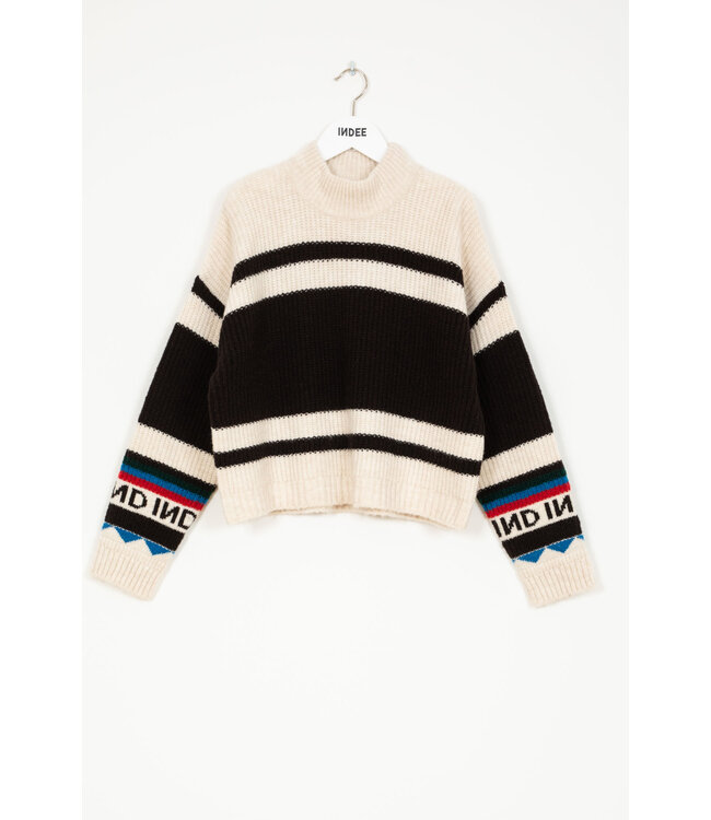 INDEE CN IND PULLOVER WITH CONTRASTED STRIPES OFF WHITE