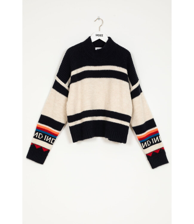 INDEE CN IND PULLOVER WITH CONTRASTED STRIPES NAVY
