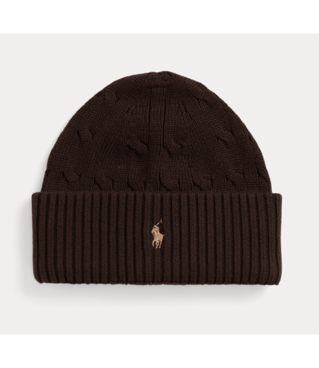 Ralph Lauren CABLE HAT CIRCUIT BROWN/C8538