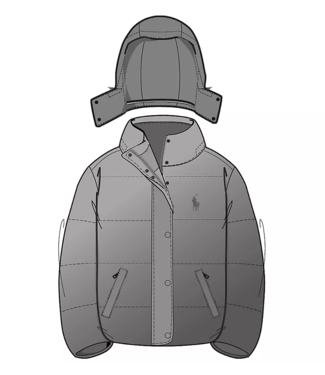 Ralph Lauren MEISJES WINTERJAS METALLIC CHANNEL GREY