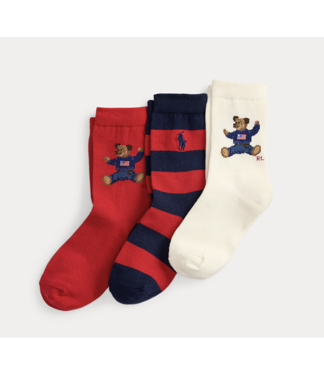 Ralph Lauren SOCK-3 PACK IVORY/NAVY/NAVY