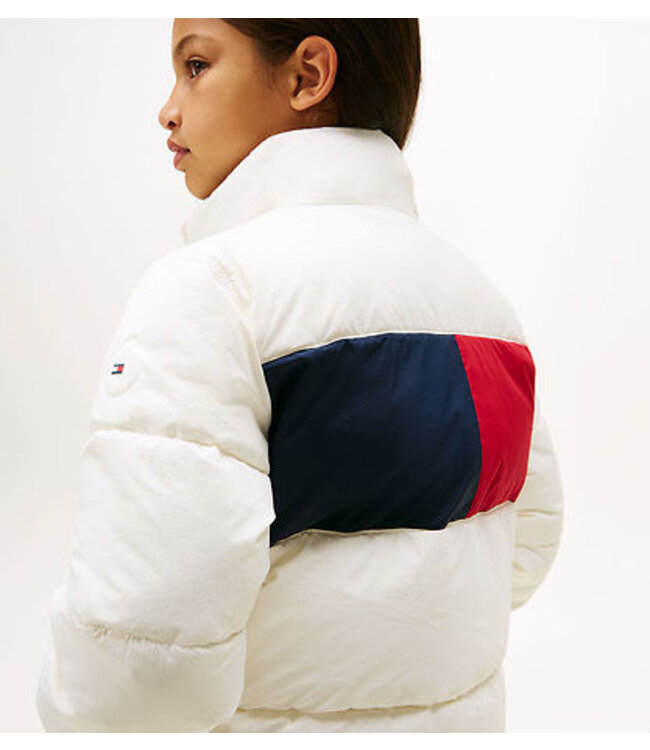 Tommy Hilfiger FLAG PUFFER JACKET Ivory Silk