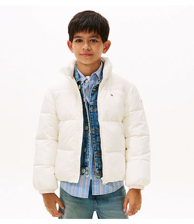 Tommy Hilfiger FLAG PUFFER JACKET Ivory Silk