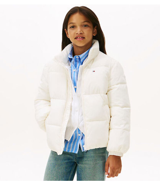 Tommy Hilfiger FLAG PUFFER JACKET Ivory Silk