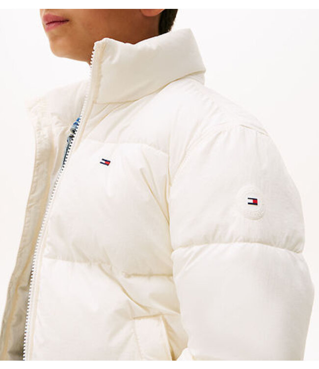 Tommy Hilfiger FLAG PUFFER JACKET Ivory Silk