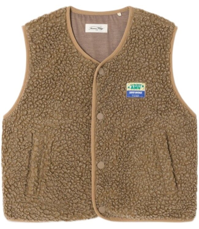 American Vintage TEDDY GILET MUSCADE CHINE