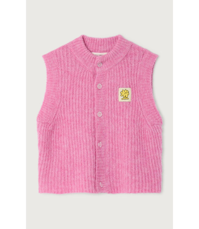 American Vintage GILET KNIT ROSE BUBBLE CHINE