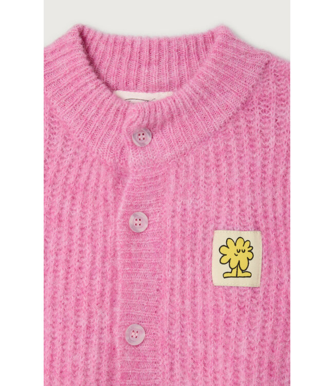 American Vintage GILET KNIT ROSE BUBBLE CHINE