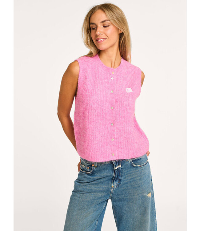 American Vintage GILET KNIT ROSE BUBBLE CHINE