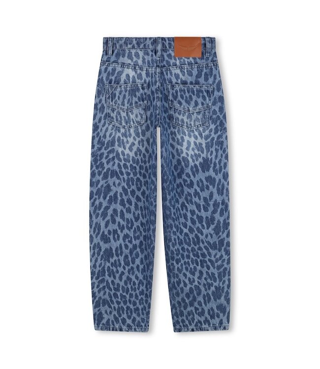 Zadig & Voltaire Denim in leo print wide fit regular waist blauw