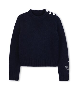 Zadig & Voltaire KNIT SWEATER BUTTON DOWN SHOULDER BLAUW