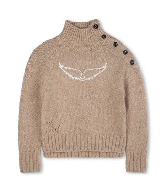 Zadig & Voltaire High neck knit wool sweater bruin