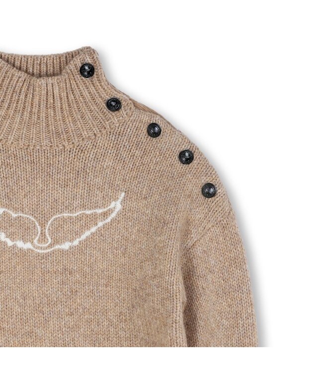 Zadig & Voltaire High neck knit wool sweater bruin