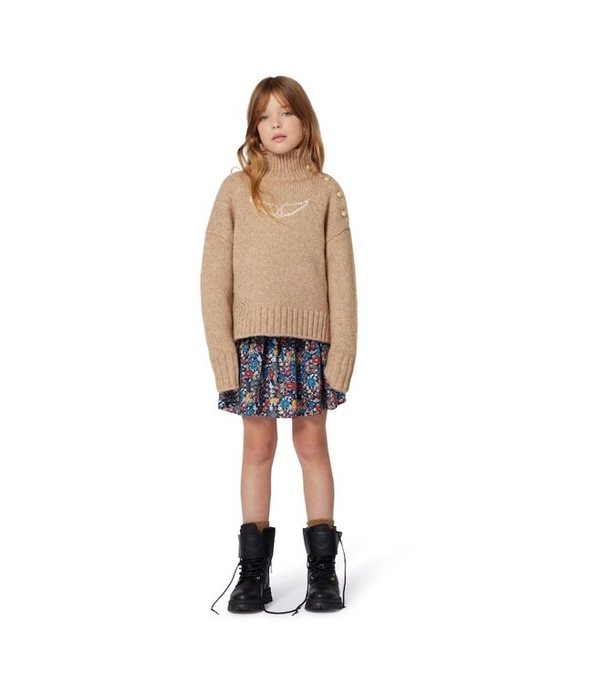 Zadig & Voltaire High neck knit wool sweater bruin