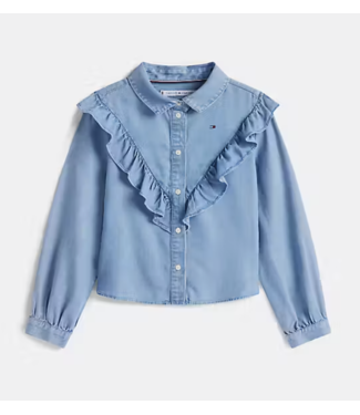 Tommy Hilfiger RUFFLE BLOUSE L/S Denim