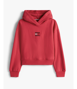 Tommy Hilfiger RHINE STONE FLAG HOODIE Ruby Rhubarb