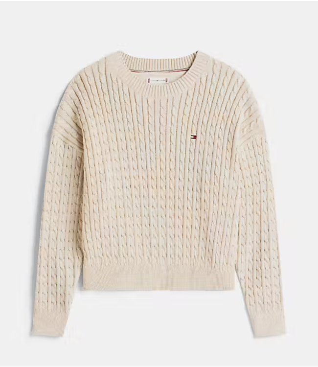 Tommy Hilfiger CABLE SWEATER Malted Milk Heather